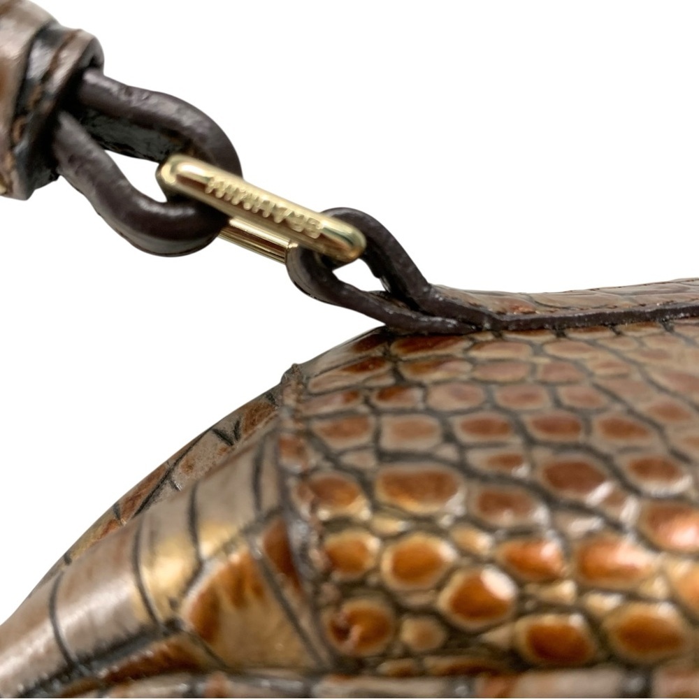BRAHMIN Croc-Embossed Dome Crossbody Bag – Adjustable Strap - Picture 6 of 9